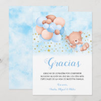 Tarjeta de Gracias Bautizo Español Dankeschön Kart