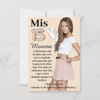 Tarjeta de invitación de 15 años einladung