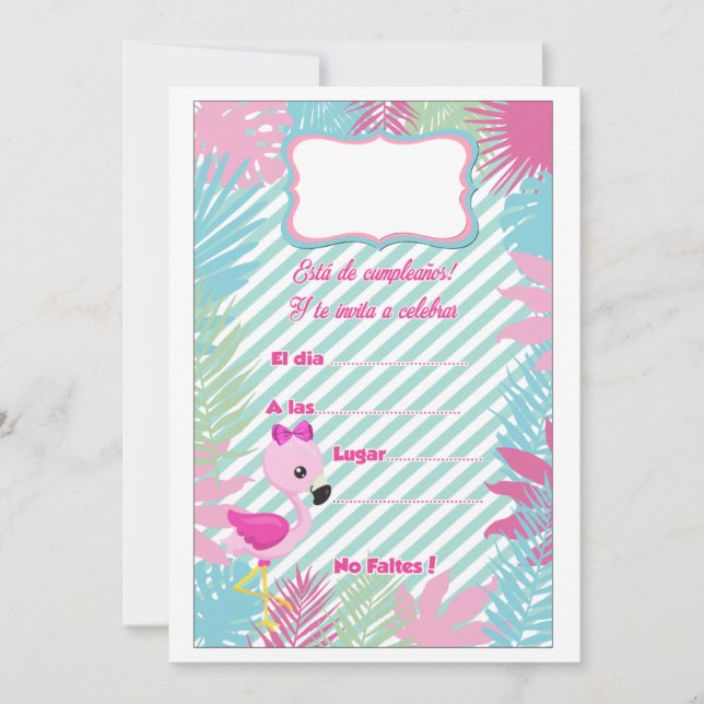 Tarjeta de Invitación Flamenco Baby Einladung (Vorderseite)