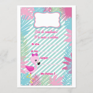 Tarjeta de Invitación Flamenco Baby Einladung