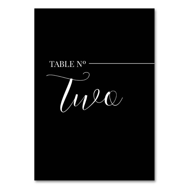 Tarjeta De Mesa  Modern Black and White Table Numb Tischnummer (Rückseite)
