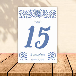 Tarjeta De Mesa Talavera mexicana Tischnummer