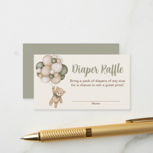 Tarjeta De Recepción Teddy Bear Boy Raffle Diaper Begleitkarte