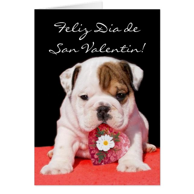 Tarjeta de San Valentin con cachorro (Devant)