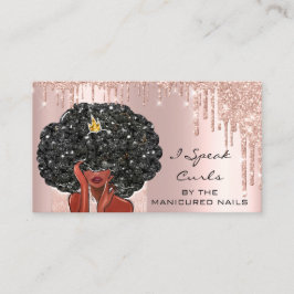 Tarjeta De Visita Loyalty Card 10 Punch Curly Hair Visitenkarte