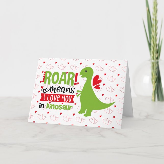 Tarjeta Dinosaurier San Valentín para niños Karte (Vorderseite)