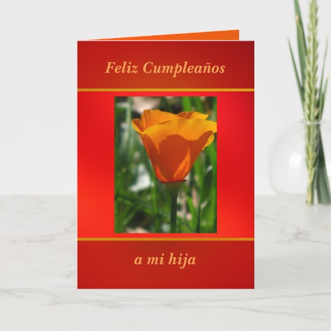 Tarjeta - Feliz Cumpleaños - Amapola de California Karte (Vorderseite)