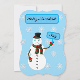 tarjeta navideña de hombre de nieve