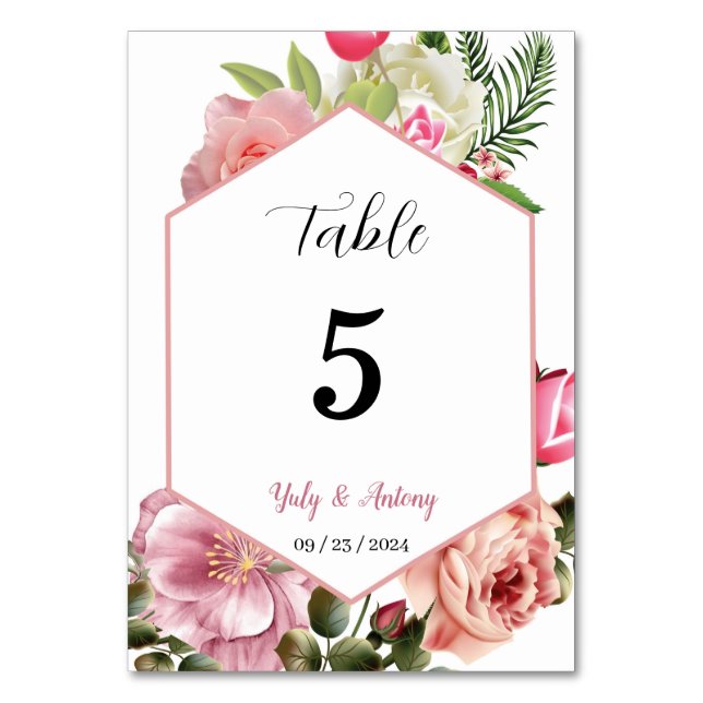 Tarjeta para mesa identificador wedding card tischnummer (Vorderseite)