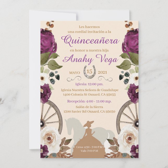 Tarjeta plana de reserva la fecha purple save the date (Vorderseite)