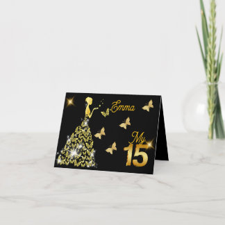 Tarjeta plegable quinceañera  digital o impresa einladung