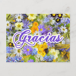 Tarjeta Postal - Gracias - Blumen Postkarte