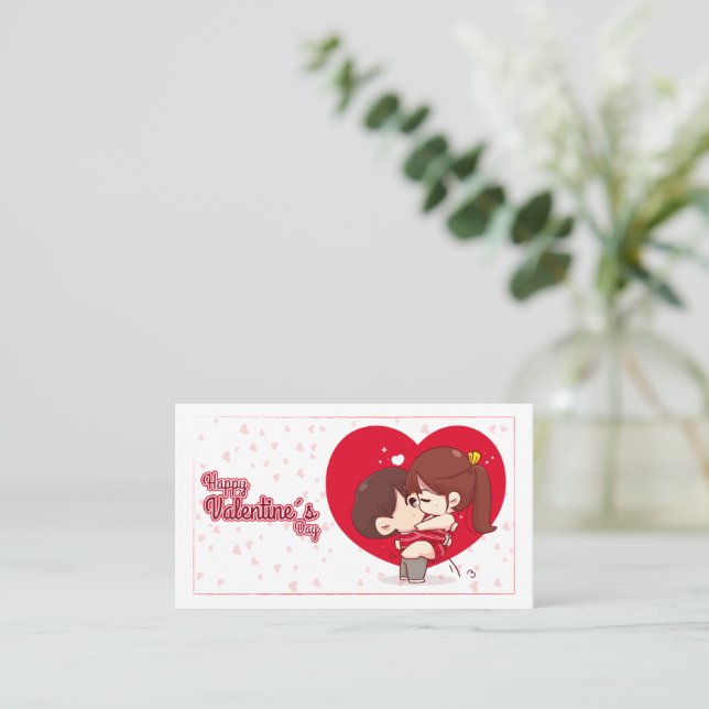 Tarjeta San Valentín  Visitenkarte (Stehend Vorderseite)