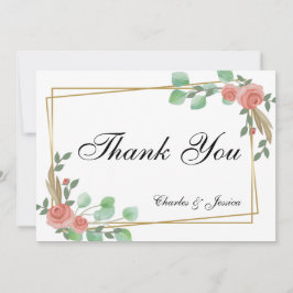 Tarjeta Thank You boda personalizada floral Dankeskarte