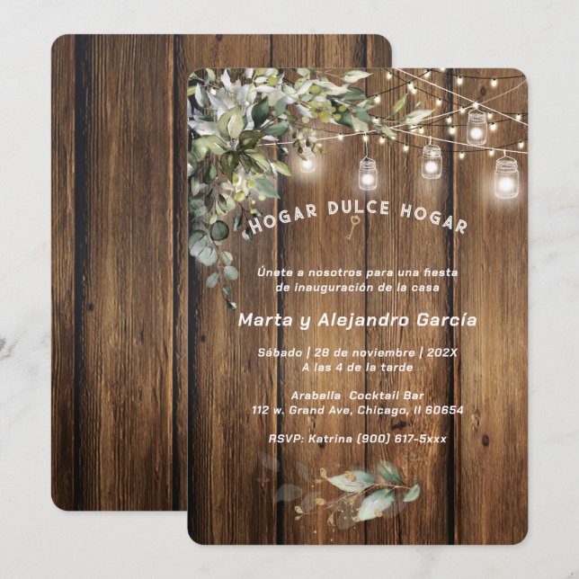 Tarjetas De Invitación Para Inauguración Casa Einladung (Vorne/Hinten)