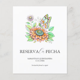 Tarjetas de "Reserva la Fecha" para Quinceañeras Flyer