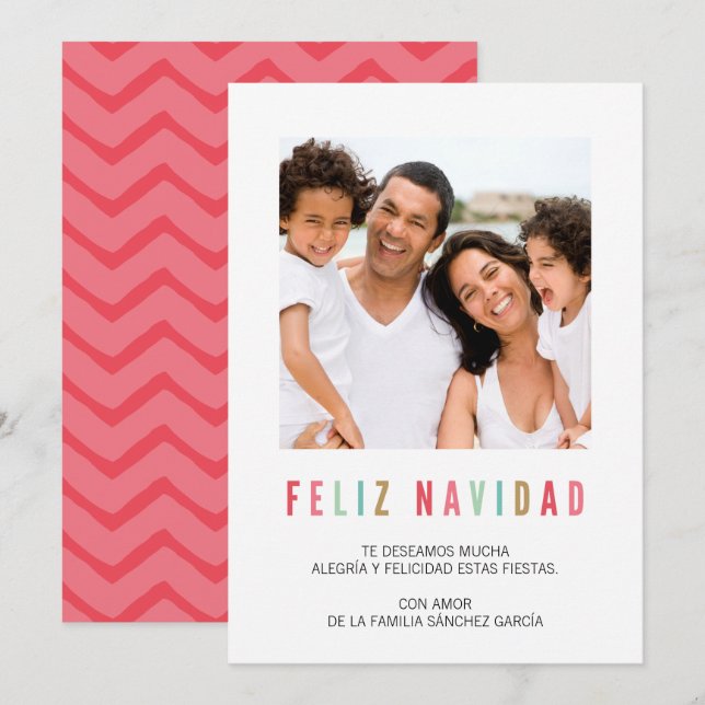 Tarjetas Navideñas de Foto | Saludos Coloridos Einladung (Vorne/Hinten)