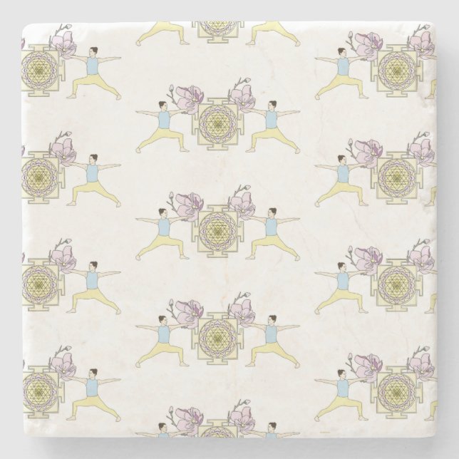 tärke in Blüte Steinuntersetzer (Vorderseite)