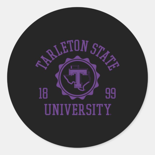 Tarleton Staat Texans Briefmarke 1899 Runder Aufkleber (Vorderseite)
