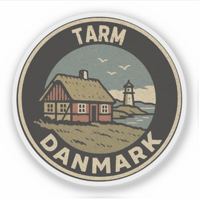 Tarm, Dänemark Aufkleber (Vorderseite)