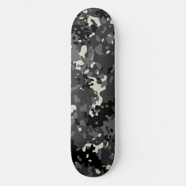 Tarn-Skateboard Schwarz Weiß Grau  Skateboard (Vorderseite)