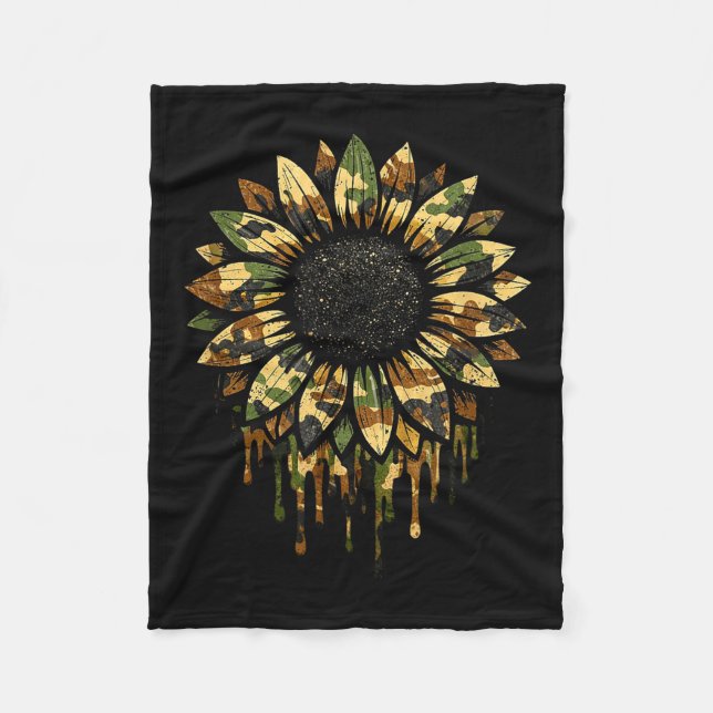 Tarn-Sonnenblumen-Jagd  Fleecedecke (Vorderseite)