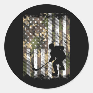 Tarn-US-Flag-Eishockey-Vintage-patriotischer-Spiel Runder Aufkleber