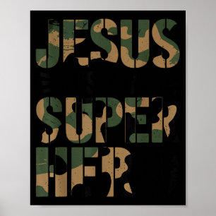 Tarnanzug Jesus ist mein Superheld Kleinkind Junge Poster