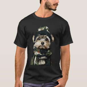 Tarnanzug Yorkshire Terrier Camo Tier Jäger Hu T-Shirt