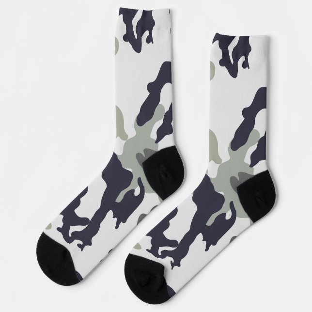 Tarnfarbe Grauton Socken (Linkes Detail)