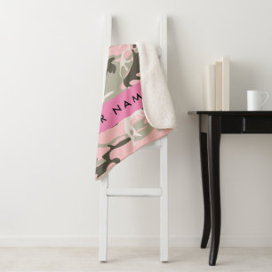 Tarnfarbe Rosa und Grün Personalisieren Sie Ihren Sherpadecke