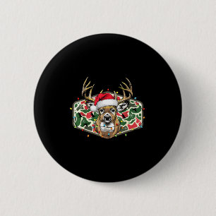 Tarnfarbenes Weihnachten Santa Hirsch Jagdsaison F Button