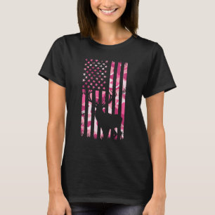 Tarnjagd Vintage Camo Amerikanische Flagge Hirsch T-Shirt