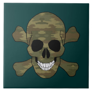 Tarnkraftres Totenkopf- und Knochenfliesen Fliese