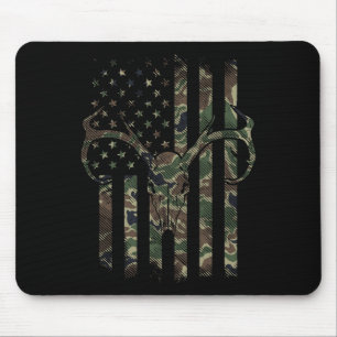 Tarnmuster-amerikanische Flagge Hirsch-Schädel-Elc Mousepad