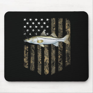 Tarnmuster-amerikanische Flagge Snook-Angeln 4. Ju Mousepad