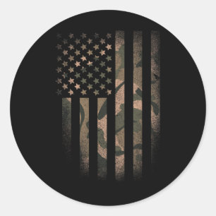 Tarnmuster-amerikanische-Flagge-USA-Militär-Tarnun Runder Aufkleber