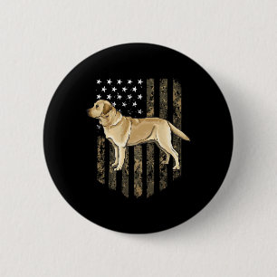 Tarnmuster-amerikanische Flagge Yellow Labrador Re Button