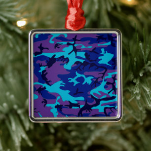 Tarnmuster dunkelblau und violett ornament aus metall