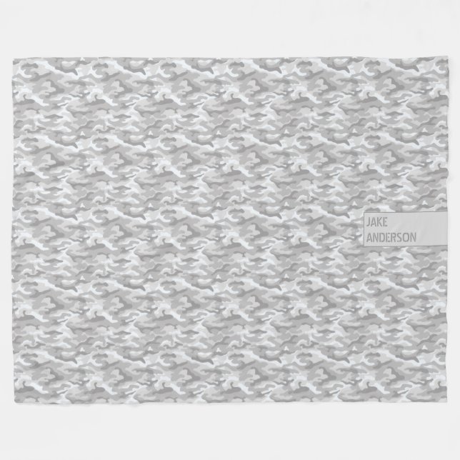 Tarnmuster in dreifachem Grau Fleecedecke (Vorderseite (Horizontal))