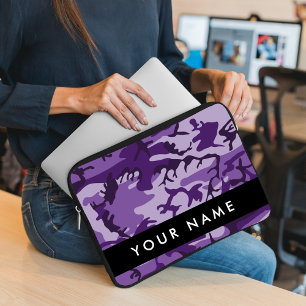 Tarnmuster in Lila - Namen personalisierbar Laptopschutzhülle