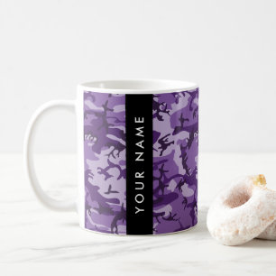 Tarnmuster in Lila - Namen personalisieren Kaffeetasse