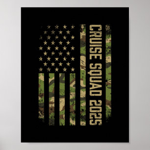 Tarnmuster Kreuzfahrt Team 2025 USA Amerikanische Poster