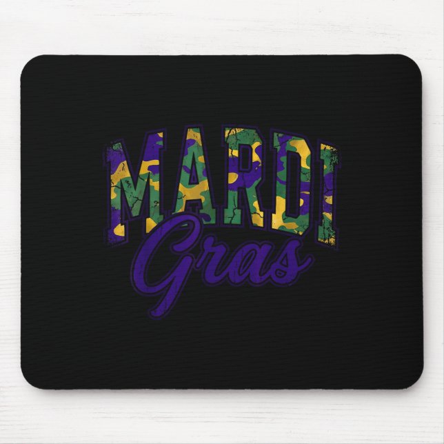 Tarnmuster Mardi Gras Jagdhirsch Design Mousepad (Vorne)