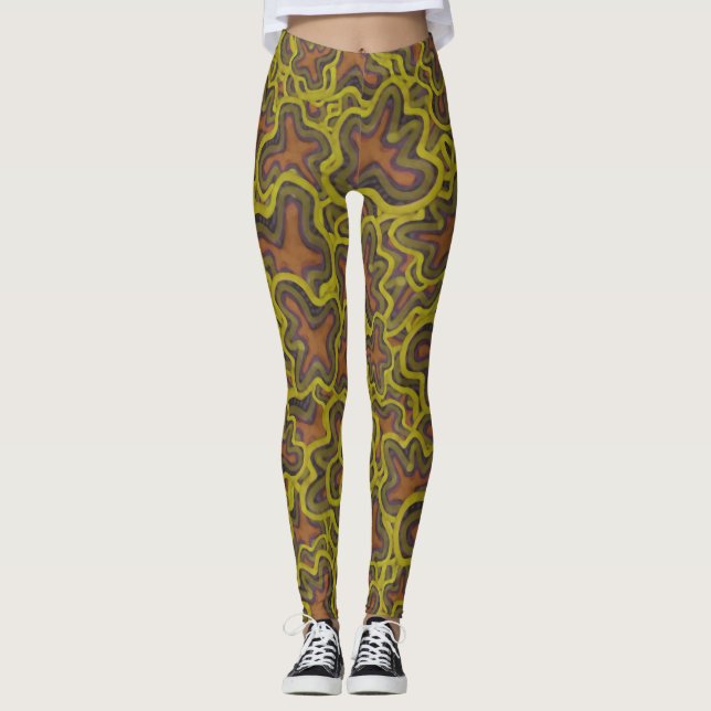 Tarnmuster mit unregelmäßigen Formen Leggings (Vorderseite)