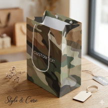 Tarnmuster-Mittelgroße Geschenktasche mit individu