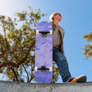 Tarnmuster Pastellblau abstraktes Muster Skateboard