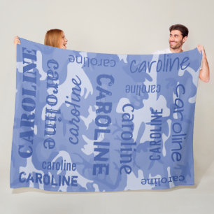 Tarnmuster Personalisiert Blau Fleecedecke