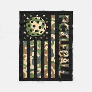 Tarnmuster-Pickleball-Shirt amerikanische Flagge U Fleecedecke