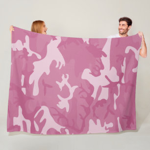 Tarnmuster Rosa Fleecedecke